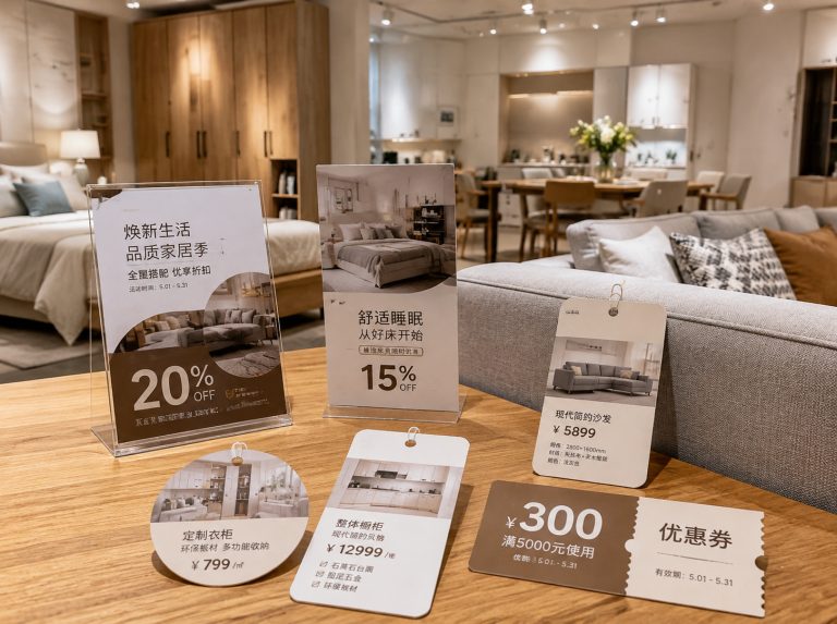 内江家具门店单页海报与吊牌